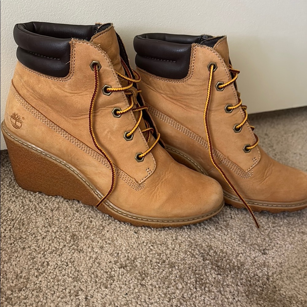 Timberland Tan Wedge Boots